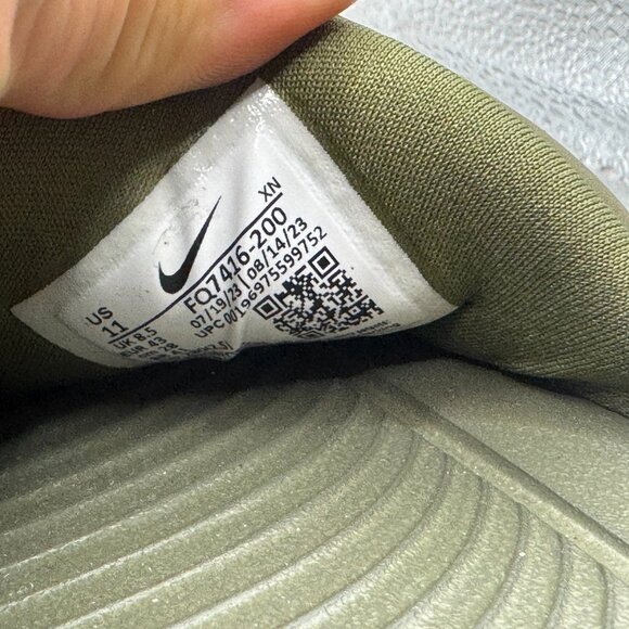 Size 11 Nike Victori One Womens Army Green Slip On Slide Sandals FQ7416-200 - Picture 9 of 10